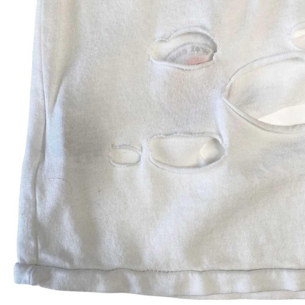 Lauren Moshi ☻︎ Roxanne Pins Vintage Destroyed Muscle Tee T Shirt ☻︎ with Holes - Picture 10 of 17